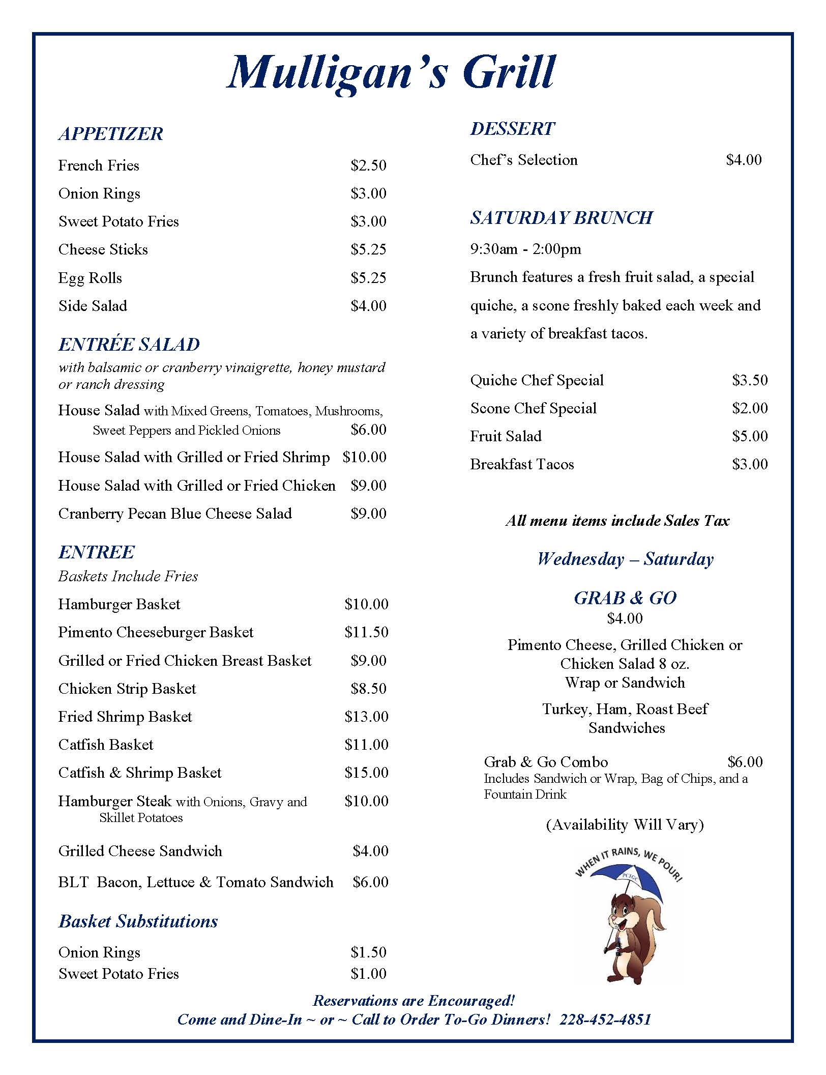 Mulligans-Grill-Menu